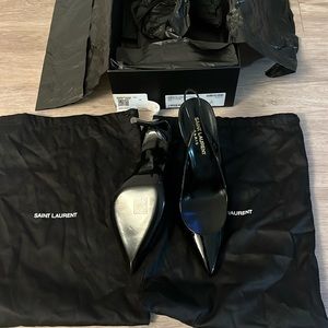 Saint Laurent Vernice Chiffon patent sling-backs! Brand new!